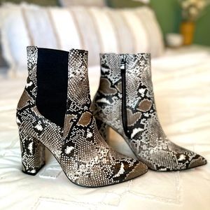 Snake print boots size 6.5 from Nordstrom.
